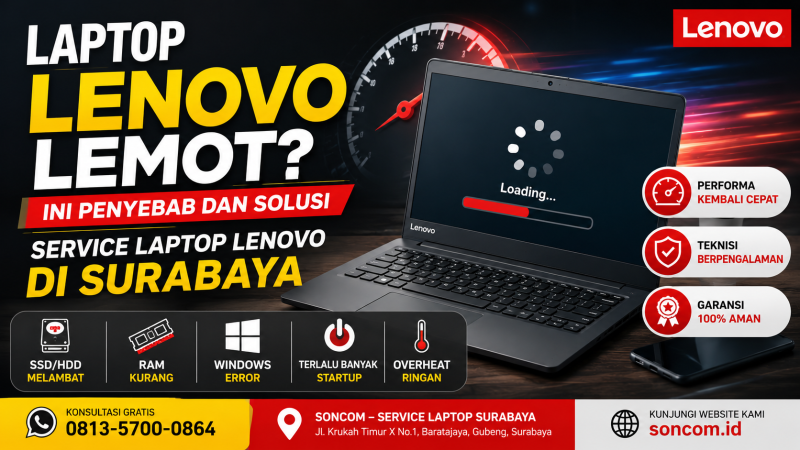 Laptop Lenovo Lemot? Ini Penyebab dan Solusi Service Laptop Lenovo di Surabaya