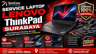 Service Laptop Lenovo ThinkPad Surabaya: Solusi Keyboard, Charging, dan Layar Bermasalah